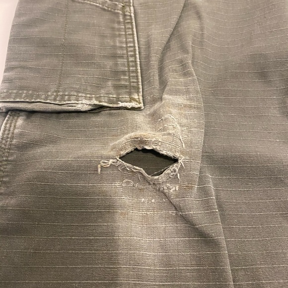 Carhartt Pants Mens Green Cargo Ripstop Cotton Workwear Pockets Carpenter. - Picture 7 of 13